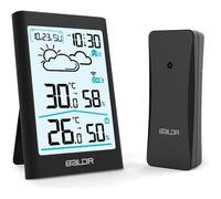 Station météo sans fil BALDR B0341 Horloge Écran HD 20 s Rétro-éclairage avec capteur extérieur Noir