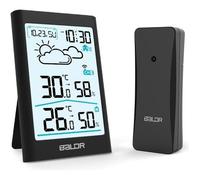 Station météo sans fil BALDR B0341 Horloge Écran HD 20 s Rétro-éclairage avec capteur extérieur Noir