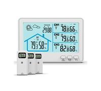 Station Météo Sans Fil, Baromètre, Écran LCD Couleur, Température, Humidité, 433, Capteur de Prévision, Blanc.