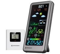 Station météo sans fil Bresser avec capteur extérieur prévisions 48h thermo-hygro confort intérieur argent