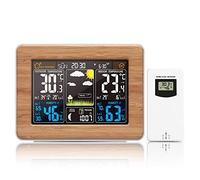 Station météo sans fil Horloge de prévision météorologique numérique multifonctionnelle avec météo extérieure/alerte/température/humidité/baromètre/alarme/alarme de chaleur de gel élevé
