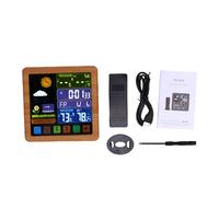 Station météo sans fil intérieure/extérieure avec thermomètre et hygromètre, écran tactile couleur, horloge météo avec capteur déporté, mesure de la température et de l'humidité, (TS-3310-WG Couleur