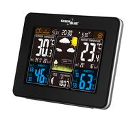 GreenBlue Station météo sans fil GB523 – écran LCD, capteur extérieur, Horloge DCF, phases de lune