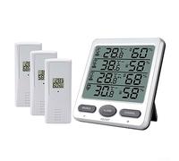 Station météo sans fil, thermo numérique sans fil, thermomètre électronique, hygromètre de température intérieure et extérieure, moniteur de prévisions météorologiques avec 3 capteurs