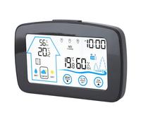 Station Météo sans Fil, Thermomètre Intérieur et Extérieur, Hygromètre Numérique, Moniteur de Température Précis avec écran Tactile rétroéclairé LCD (BLACK)