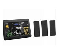 Station météo sans fil, thermomètre intérieur et extérieur, réveil mural, application de pression, moniteur de prévisions en temps réel en ligne,Prédire avec précision(Black 3 Sesors)