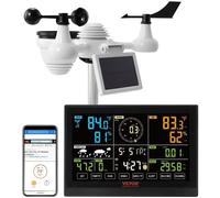 Station Météo Solaire - VEVOR - 7 en 1 - Écran Couleur 7,5 po - Wi-Fi - Capteur Extérieur