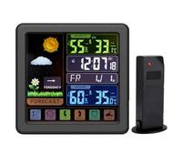 Station Météo, Station météo intelligente sans fil, chargement Usb, prévision météo à quatre niveaux, alarme retardée, thermomètre for maison/intérieur/extérieur(10W)