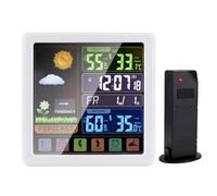 Station Météo, Station météo intelligente sans fil, chargement Usb, prévision météo à quatre niveaux, alarme retardée, thermomètre for maison/intérieur/extérieur(20W)