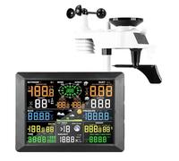 Station Météo, Station météo Internet sans fil, prévisions météorologiques, température, pression, humidité, vent, pluviomètre, Phrase de lune, réveil, testeur(UV Weather Station)