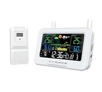 Station météo, Station météo réveil lever et coucher du soleil thermomètre hygromètre avec capteur extérieur sans fil moniteur de température et d'humidité Pour la maison