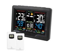 Station Météo, Station météo, thermomètre, prévision d'humidité, réveil de qualité moisissure, outil de Table de bureau sans fil 3 avec capteurs extérieurs(Sensor 2)