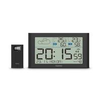 Station météo "Sylt", avec sonde extérieure, radio, réveil, noir