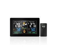 Station Météo Thermomètre Hygromètre Baromètre, Station Météo sans Fil avec Capteur Intérieur/Extérieur Affichage Heure Date Jour (PT3378)