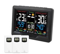 Station météo, thermomètre, prévision d'humidité, réveil de qualité moisissure, outil de Table de bureau sans fil 3 avec capteurs extérieurs(Sensor 3)
