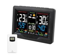 Station météo, thermomètre, prévision d'humidité, réveil de qualité moisissure, outil de Table de bureau sans fil 3 avec capteurs extérieurs(Sensor 1)