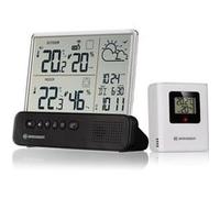 Station météo radio Bresser avec capteur extérieur écran transparent température humidité réveil