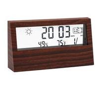 Station Météo Vitre Transparente - FISHTEC - Motif Bois - Température, Humidité, Date... Marron G