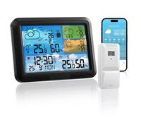 Station météo WiFi, avec capteur extérieur et prévisions météorologiques, avec application Tuya et Smartlife, écran numérique
