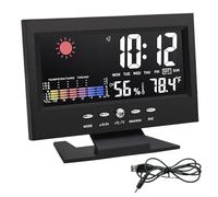 Station météorologique extérieure intérieure, horloge météo de l'affichage des couleurs numériques avec température, humidité, calendrier, thermomètre extérieur intérieur sans fil avec rétro-éclairag