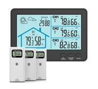 Station météorologique numérique avec détecteurs extensibles, 100 m, couleur chiffrée, affichage de la température et de l'humidité pour entrepôt, radio, thermographe, hygromètre