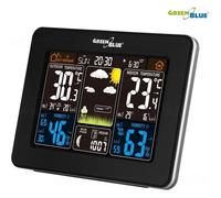 GreenBlue Station météo sans fil GB523 – écran LCD, capteur extérieur, Horloge DCF, phases de lune