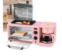 Station petit-déjeuner électrique 3 en 1 (1050 W), machine à petit-déjeuner multifonctionnelle (four + poêle + cafetière), amovible et facile à nettoyer,A