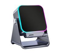 Station pliable légère pour téléphone portable avec haut-parleur de 10 W | Chargeur sans fil avec réglable, lumière intégrée, anniversaire