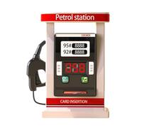 Station-service jouet ABS Simulation 17,5 x 11,5 x 4 cm, fonction de comptage intelligent, hauteur 6,89 pouces + sons interactifs, polymère durable pour jeu de rôle et apprentissage Toy