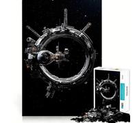 Station Spatiale en orbite Puzzle de 1000 pièces pour Adultes Jeu de logique Solide Jeu de Groupe Bords Nets 50x75cm