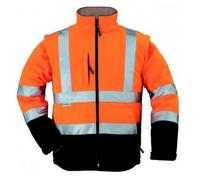 Veste hi-viz softshell 3m capuche integree orange marine taille xxl