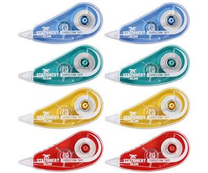 STATIONERY ISLAND Correcteur Blanc Boîte de 8, Rubans Correcteurs 6mx5mm, Blanco Souris Correcteur Blanc, Blanco Correcteur, Fourniture Scolaire Correction Tapes pour étudiant et Bureau