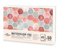 Stationery Island Papier Aquarelle 300gsm - A5 Qualité Étudiant. Bloc Aquarelle Pressé À Froid Avec 50 Pages De Papier Premium Double Texture 300gsm. Pour Peinture, Dessin Et Croquis