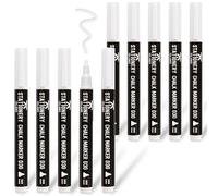 STATIONERY ISLAND Stylo Craie Pour Tableau Noir Effacable, Marqueur Craie Effacable, Feutre Craie pour le Verre Fenêtre, 3MM Lot de 10, Blanc