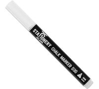 STATIONERY ISLAND Stylo Craie Pour Tableau Noir Effacable, Marqueur Craie Effacable, Feutre Craie pour le Verre Fenêtre, 3MM Lot de 10, Blanc