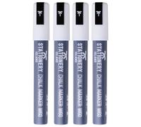 STATIONERY ISLAND Stylo Craie Pour Tableau Noir Effacable, Marqueur Craie Effacable, Feutre Craie pour le Verre Fenêtre, Blanc 6MM Lot de 4