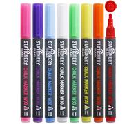 STATIONERY ISLAND Stylo Craie Pour Tableau Noir Effacable, Marqueur Craie Effacable, Feutre Craie pour le Verre Fenêtre, 3MM Lot de 8 Couleur