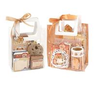 Stationery Kit de papeterie mignon, pendentif de crayon portable en peluche, accessoire éducatif, décoration de sac à dos, autocollant animal pour cadeau d'anniversaire