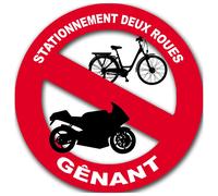 Stationnement 2 Roues Gênant - 10cm - Sticker/Autocollant