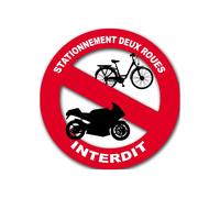 Stationnement 2 Roues Interdit - 10cm - Sticker/Autocollant