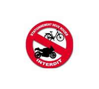 Stationnement 2 Roues Interdit - 15cm - Sticker/Autocollant