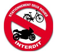 Stationnement 2 Roues Interdit - 15cm - Sticker/Autocollant