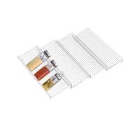 Stationnement pour tiroir : support d'assaisonnement empilable, plateau à épices peu encombrant | Organisateur extensible de 4 pièces avec insert de tiroir pour la cuisine de la cuisine