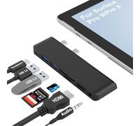 Stations d'accueil Surface Pro 9 Triple Moniteur, Dock Surface avec 4K HDMI, USB-C Thunderbolt 4 (Display+Dat 100W PD), 2 USB 3.0, Audio 3.5mm, SD/TF, Adaptateur Hub pour Surface Pro 9/Pro X