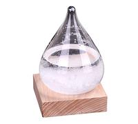 Stations Météo en Verre Tempête, Baromètre en tempête de type goutte d'eau, Créatives Style Nordique Décoration Bouteille en Verre tempête, Avec Base et Belle Boîte Cadeau (B)