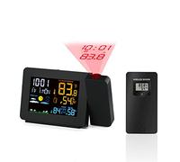 Stations météorologiques, Météo Station Capteur Projection Réveil Snooze Fonction Table de rétroéclairage coloré Table de bureau à LED avec humidité de la température(1pcs Outdoor Sensor)