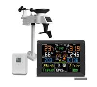 Stations météorologiques sans fil, grand écran de 10 pouces, thermo-hygromètre intérieur et extérieur, pluviomètre, vitesse du vent, Supports à 8 canaux, 0320