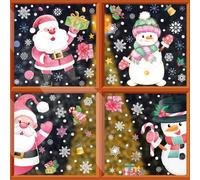 Statique Décoration de Noël Fenetre Stickers Double Face Autocollant Fenetre Flocon de Neige Stickers Fenetre Noel pour Deco NoëL Intérieur(I)
