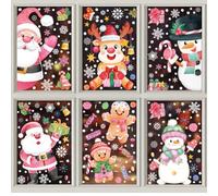 Statique Décoration de Noël Fenetre Stickers Double Face Autocollant Fenetre Flocon de Neige Stickers Fenetre Noel pour Deco NoëL Intérieur(O)