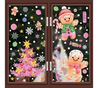 Statique Décoration de Noël Fenetre Stickers Double Face Autocollant Fenetre Flocon de Neige Stickers Fenetre Noel pour Deco NoëL Intérieur(D)